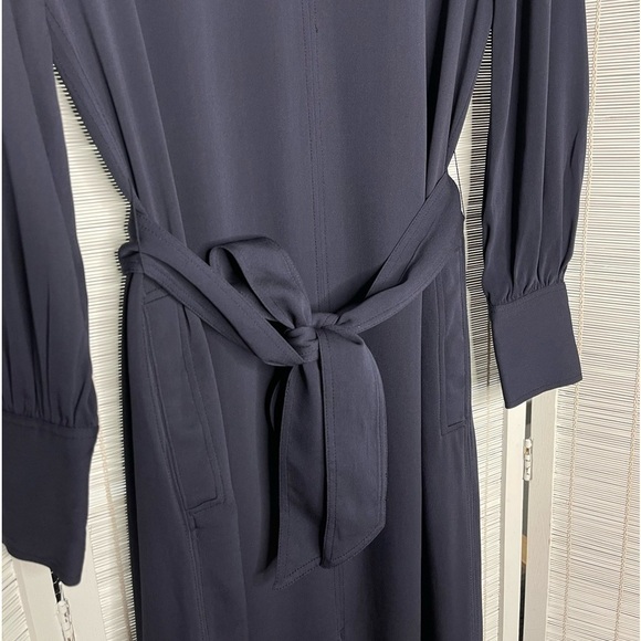 Reiss Navy Long Sleeve Keyhole Midi Dress Size 2 - Picture 3 of 10